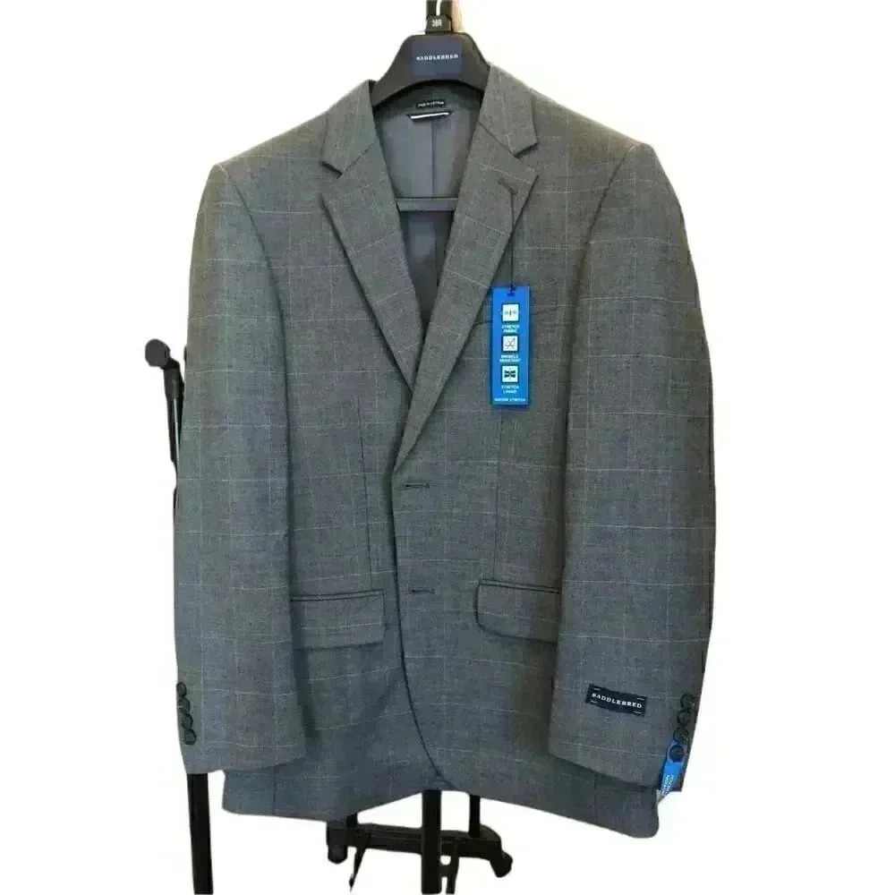 NWT Saddlebred Motion Stretch Medium Grey Suit Jacket - size 38